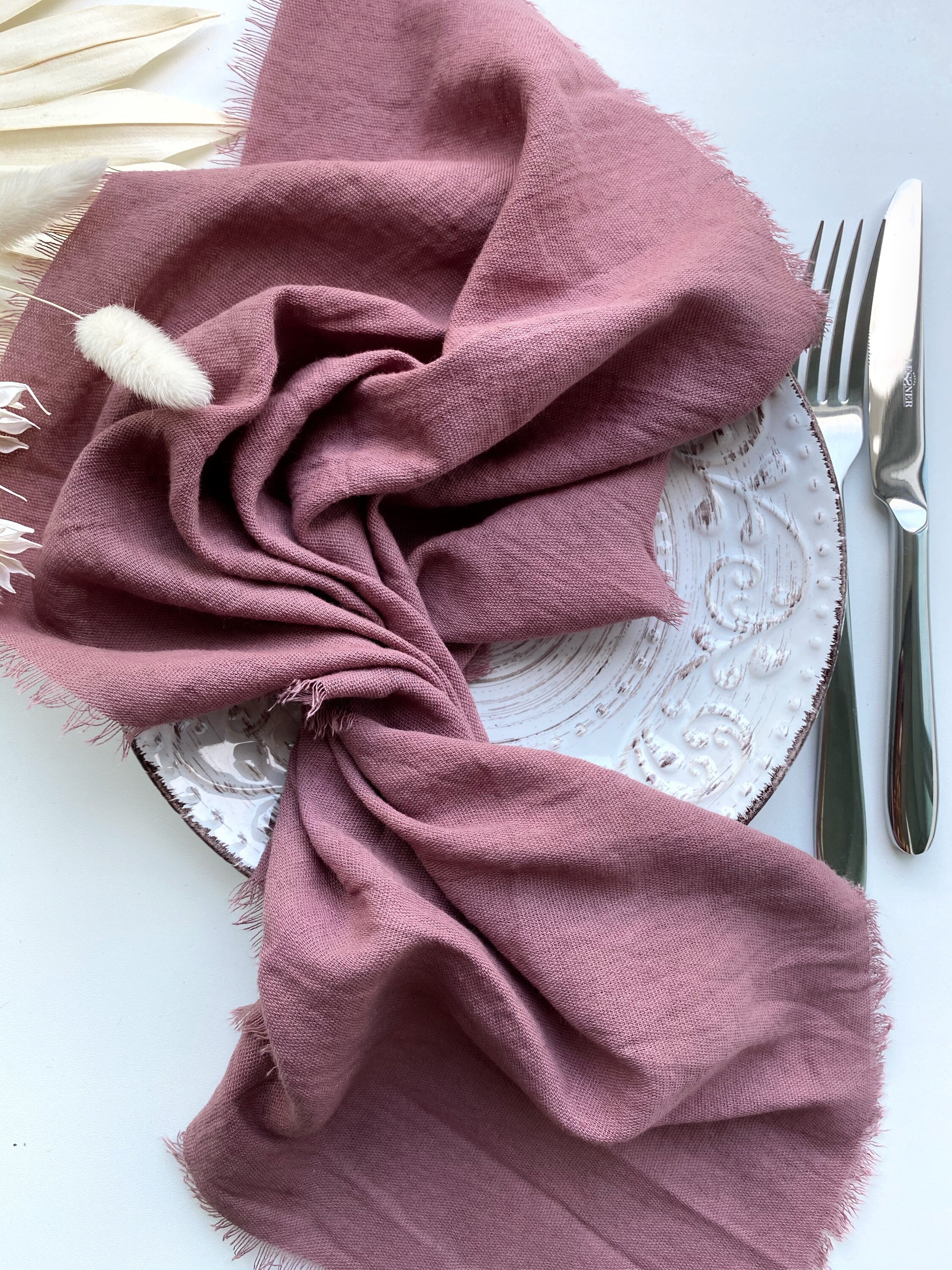 Dîner Serviettes MAUVE Cotton Napkins Purple Wedding Decor Etsy
