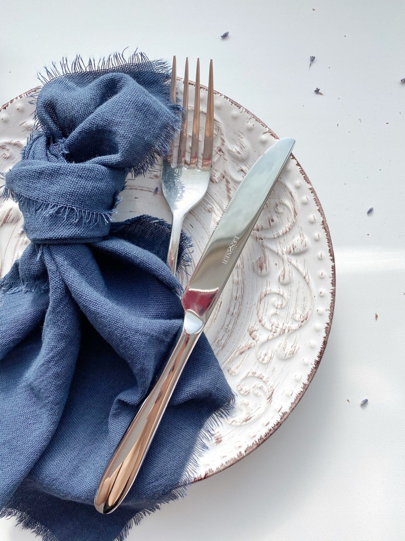 NAVY BLUE double gauze napkins One napkin for wedding Wedding Etsy