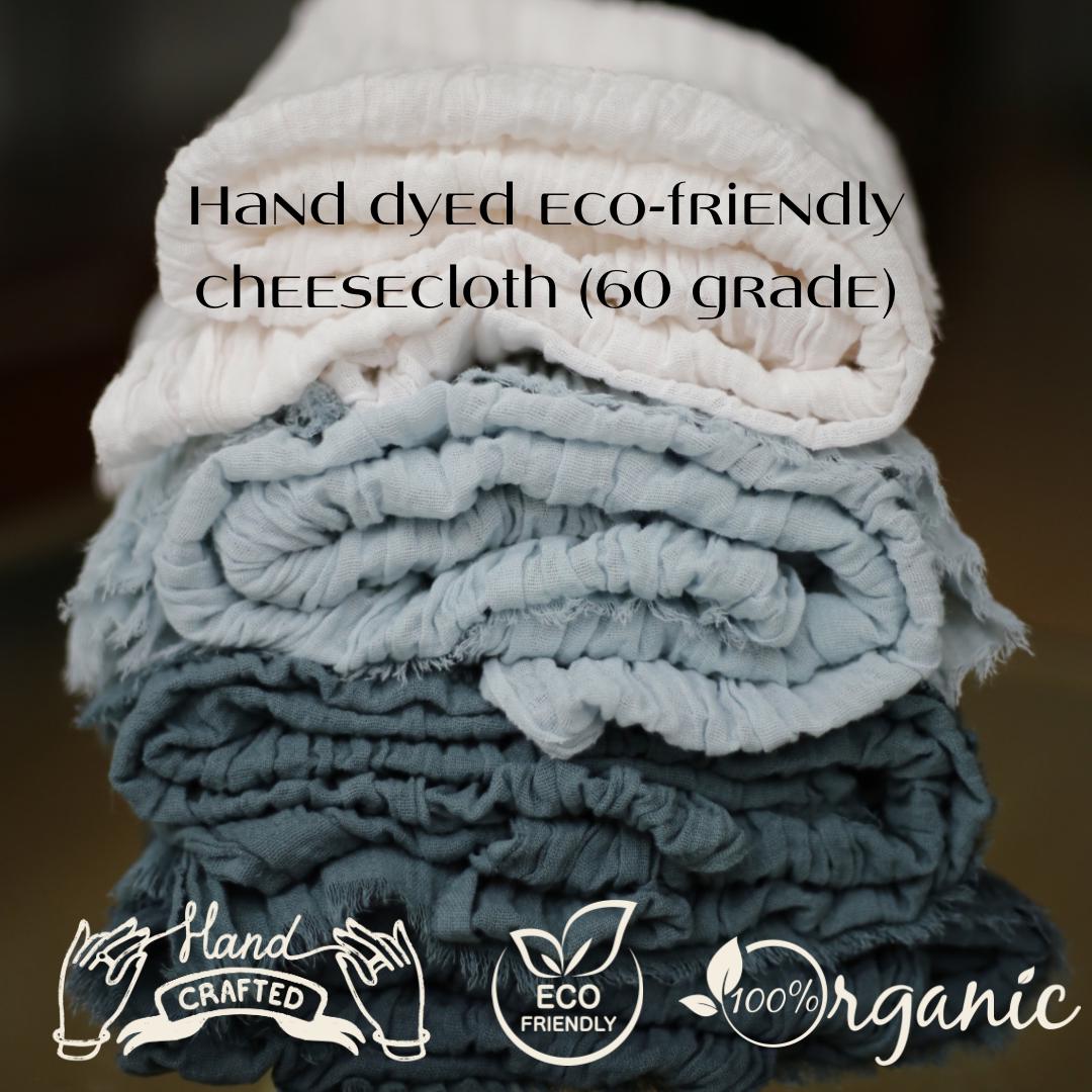 Cheesecloth / Cheesecloth table runner / Organic dyed DOUBLE GAUZE / Cheesecloth wrap / Dusty blue cotton cheesecloth /Cheese cloth Musselin