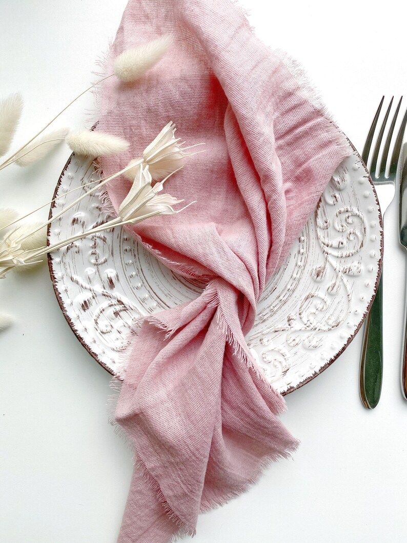 VINTAGE MAUVE cotton napkins for wedding Wedding cheesecloth Etsy