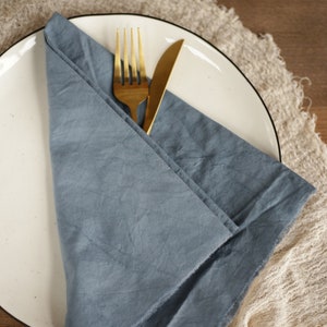 Cloth napkins Wedding napkins Dusty blue napkins Dark dusty blue