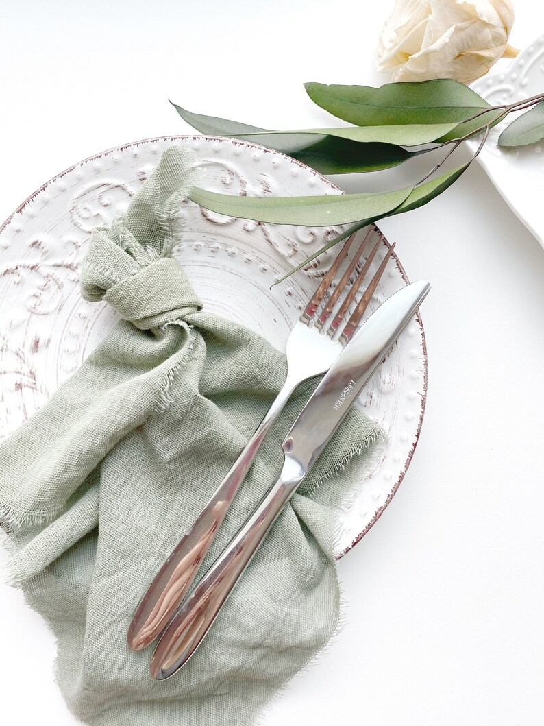 SAGE GREEN cotton dinner napkins Napkins for wedding Wedding Etsy