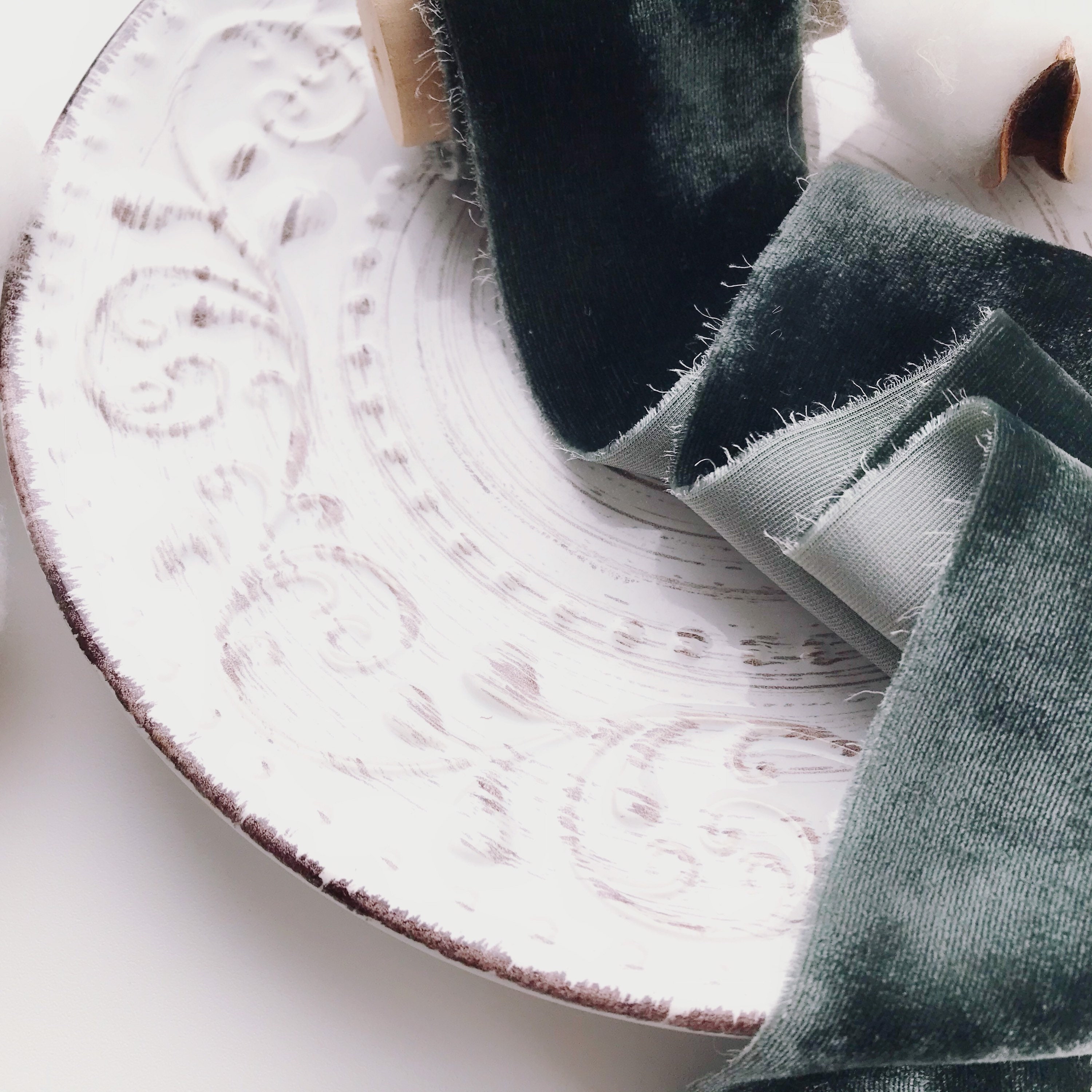 SAGE GREEN silk velvet ribbon Bridal bouquet hand dyed ribbon | Etsy