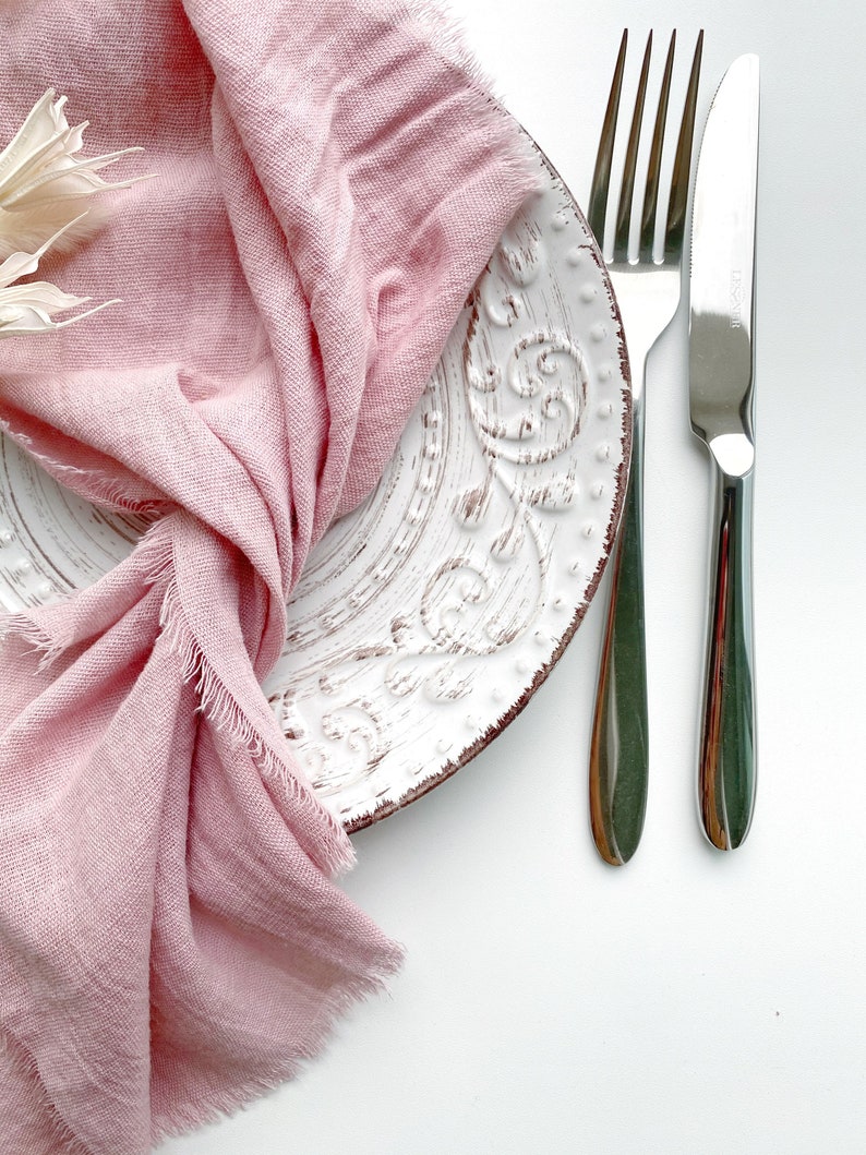 VINTAGE MAUVE cotton napkins for wedding Wedding cheesecloth Etsy