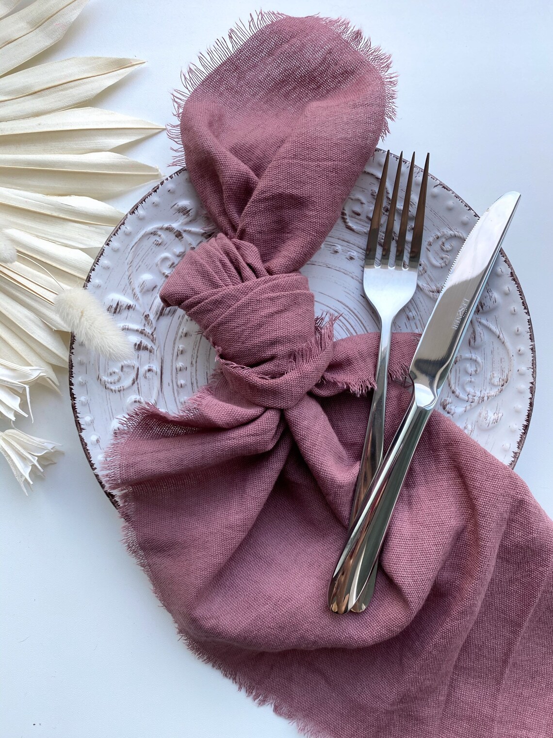 MAUVE cotton napkins for wedding Wedding cheesecloth dinner Etsy
