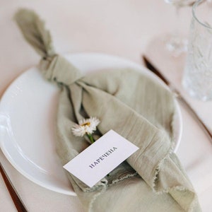 Wedding napkins / Rustic table wedding decor / Sage green wedding / Sage green home decor image 1