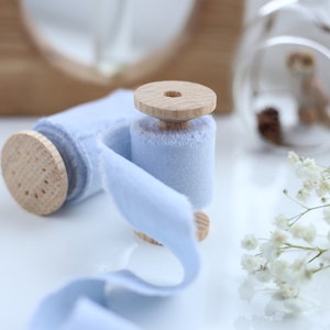 Ruban de coton BLEU POUSSIÈRE CLAIR / Ruban pour bouquet / Ruban bleu doux pour mariage / Ruban de cérémonie Ruban fait main pour emballage cadeau
