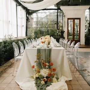 Hand-Dyed Cotton Gauze Table Runner: Farmhouse Wedding Decor