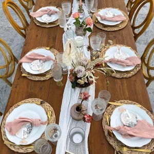 Custom table runner Cheesecloth table runner Rustic wedding table decor Wedding reception table decor Gauze table runner Cheese cloth