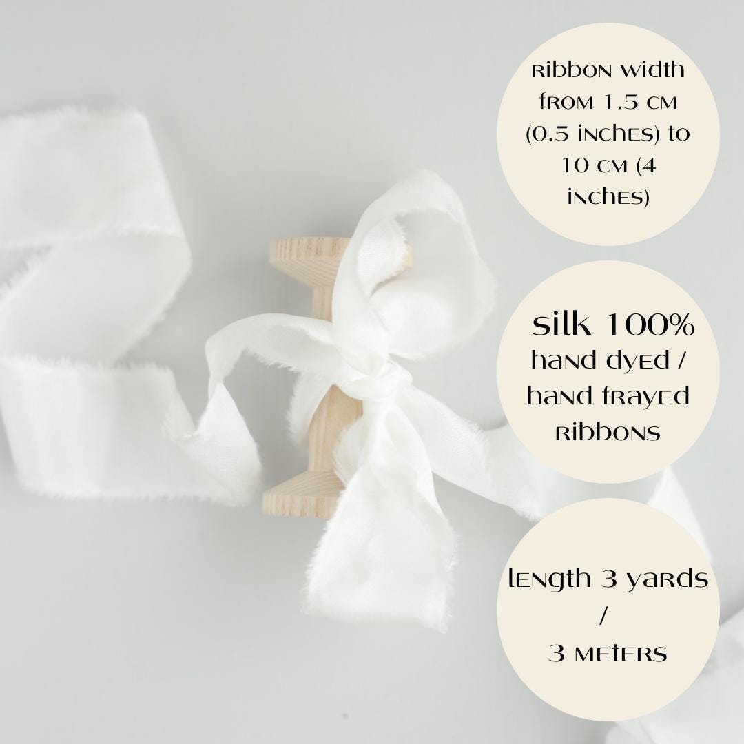 Hand Dyed Silk Ribbon / Hand Torn Ribbon / Frayed Edge Ribbon / Gift ...