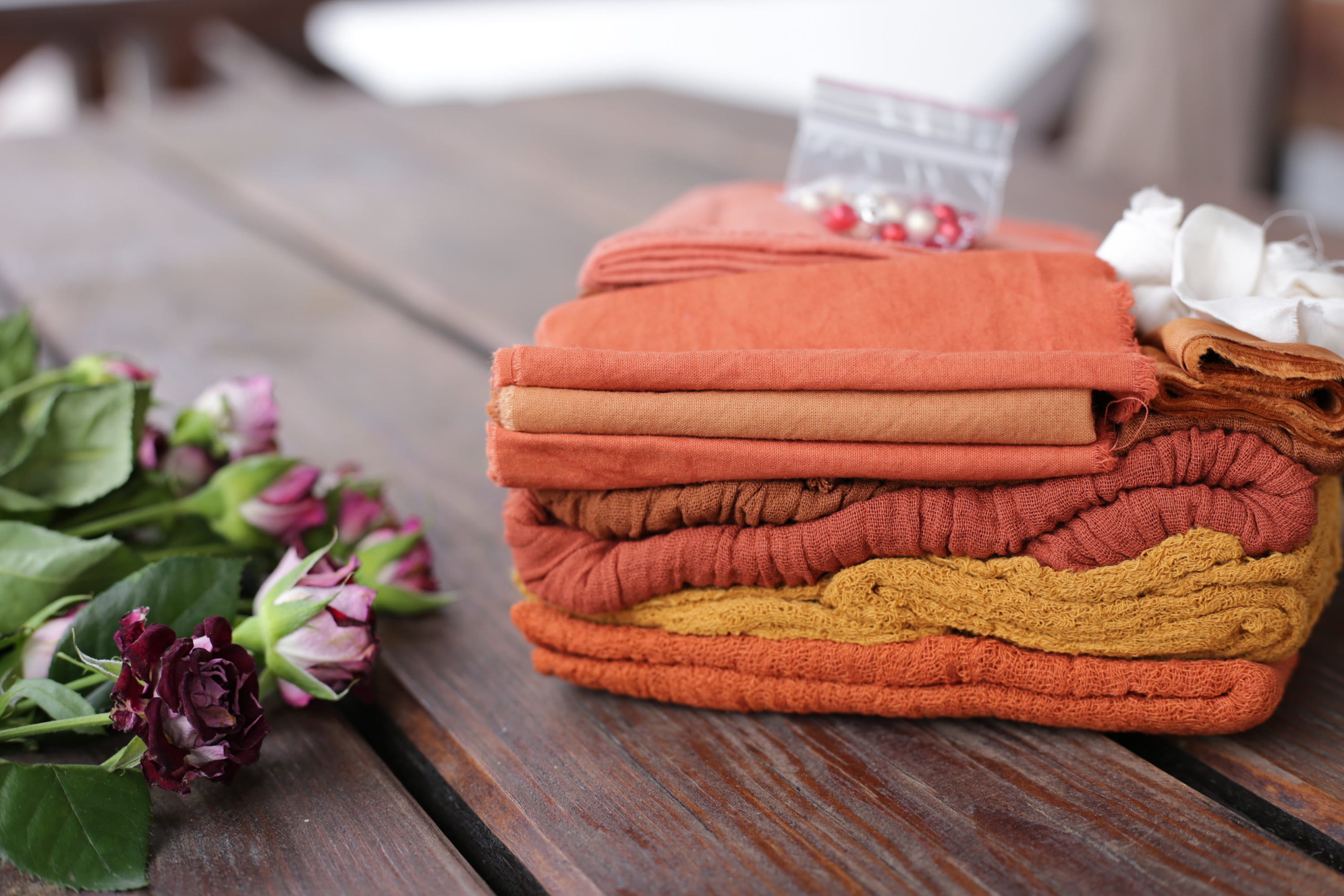 Hand dyed organic fabric scraps / Cotton fabric remnants / Gift for crafter / Made in Ukraine