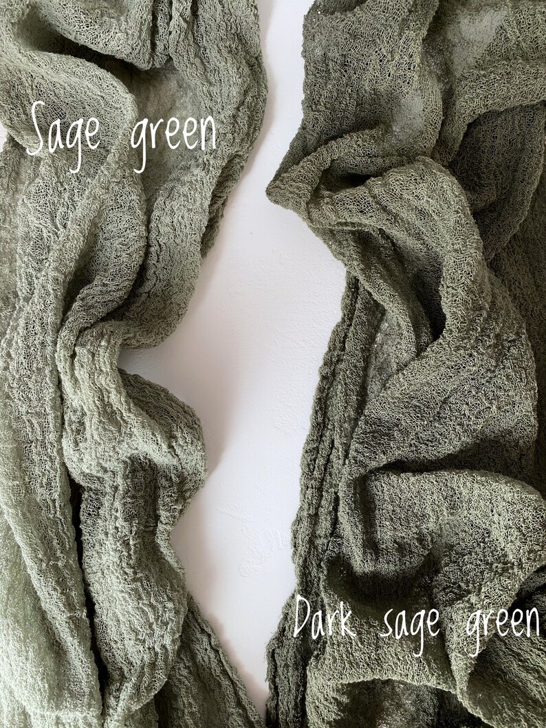 DARK SAGE Cheesecloth Green Runner Easter Table Decor Gauze Etsy