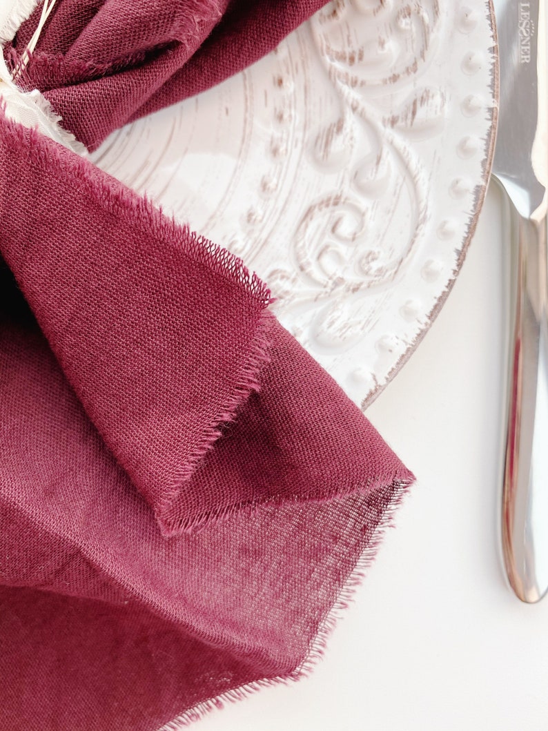 Cotton Tablecloth Colored Napkins Double Cotton Wine Color Etsy