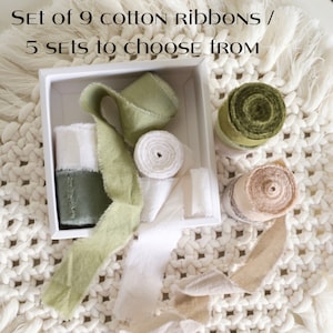 Nastro verde muschio Nastro di cotone Nastro per confezioni regalo Nastro per auto da matrimonio Nastro strappato a mano Nastro fatto a mano Nastro autunnale