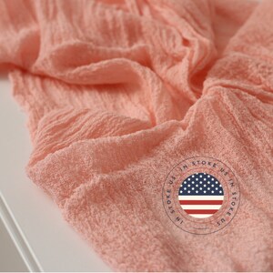 Wedding table Runner / Cheesecloth Table Runner / Cheese Cloth Runner Pale POSETTE / Peach Gauze Runner Hand Dyed / Dispatches from USA