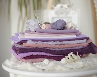Hand dyed organic fabric scraps / Cotton fabric remnants / Gift for crafter / Sewing fabric / Product packaging / Bookbinding kit /Quilt kit