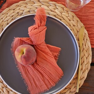 Hand Dyed Cheesecloth Napkins: 100% Cotton Gauze with Frayed Edges