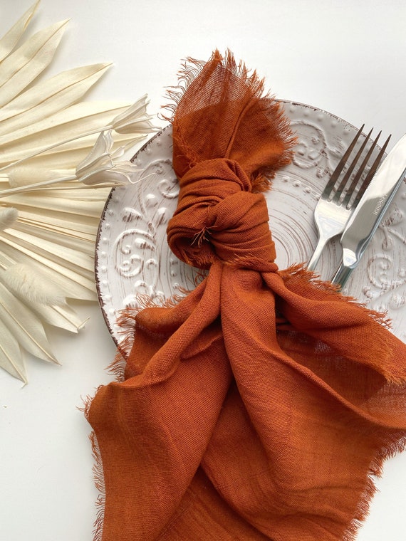 Rust cotton dinner napkins Napkins for wedding Wedding Etsy