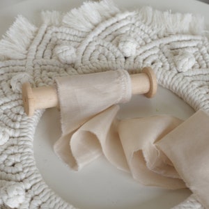 Silk ribbon / Hand torn ribbon / Neutral color ribbon / silk hair ribbon