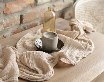 Cheesecloth / Cheesecloth table runner / DOUBLE GAUZE / Cheesecloth wrap / Neutral color cotton cheesecloth /Cheese cloth Musselin