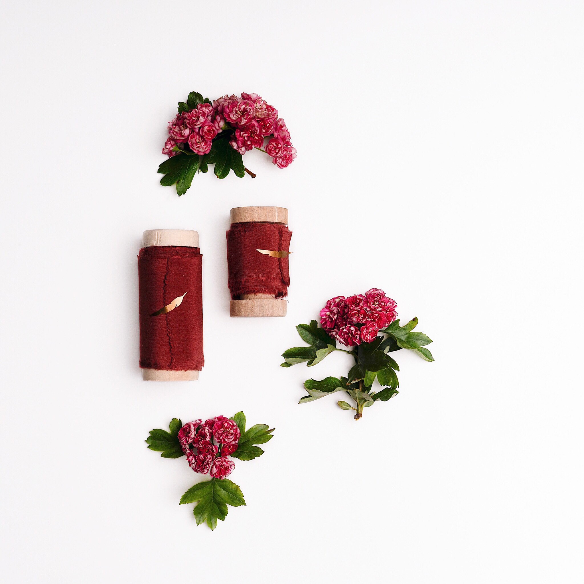 WINE color hand dyed silk ribbon for bridal bouquet Wedding Etsy