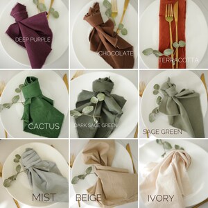 French linen napkins / Washed linen napkins / Rental friendly / Easter napkins / Everyday cloth napkins / Unpaper napkins image 2