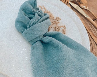 Dispatches from USA / Set 10 pcs DUSTY Blue cotton napkins / Ready to ship / 2-4days to the USA