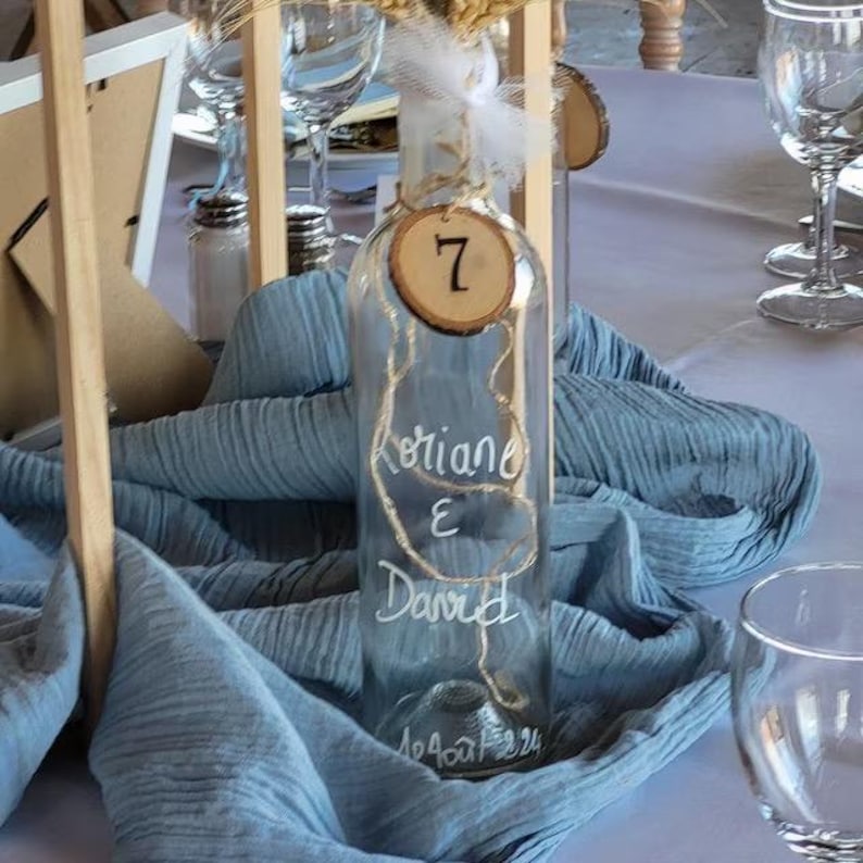Handmade Cheesecloth Table Runner, Dusty Blue Double Gauze Table Cover, Light and Dark Dusty Blue Color Double Gauze Fabric image 10