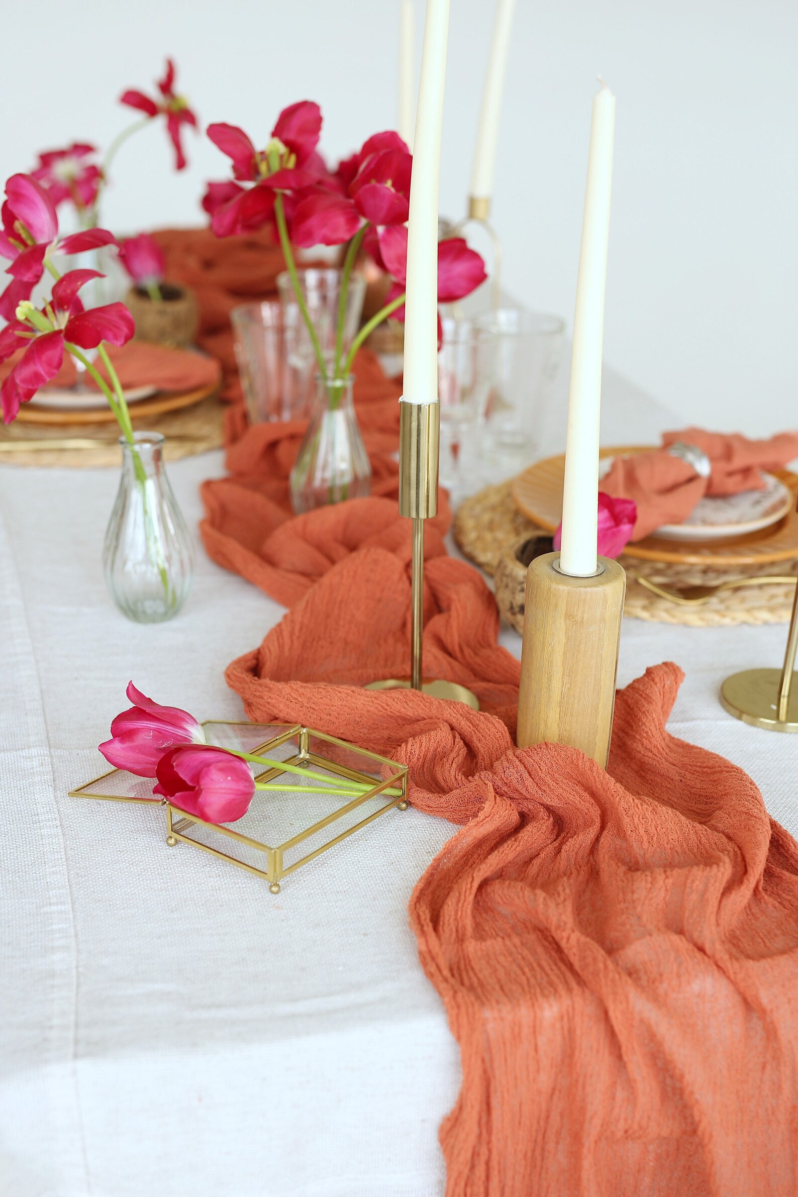 LIGHT TERRACOTTA Cotton Napkins Raw Edges Napkins Wedding Etsy