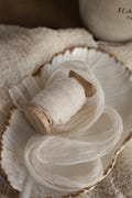 Hand Dyed Crinkle Silk Ribbon: Ivory Decor, Gift Wrapping product logo