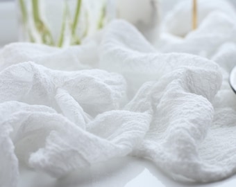 White Gauze Table Runner, Wedding Table Runner, White Cheesecloth Runner, Wedding Table Decor