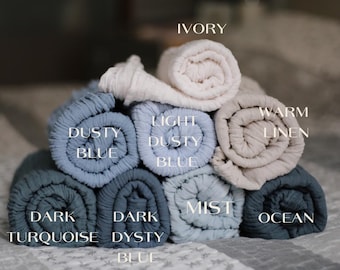 Dusty Blue Cotton Gauze Table Runner, Handmade Cheesecloth Runner for Wedding Tables, Rustic Elegant Decor for Wedding