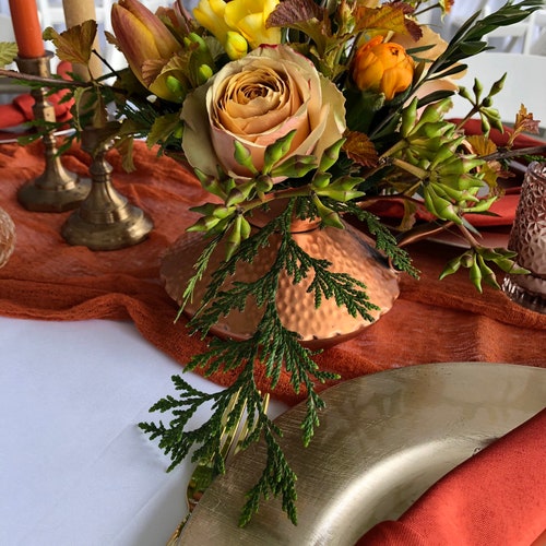 Rust Cheesecloth Table Runner Gauze Runner Gauze Wedding Etsy