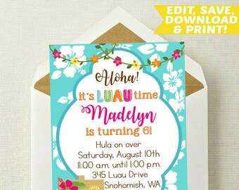 Backyard Luau Invite Etsy