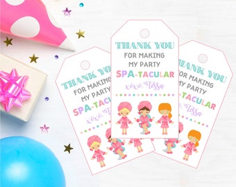 Pamper party make up personalised invitations party bag chocolate bar thank you 