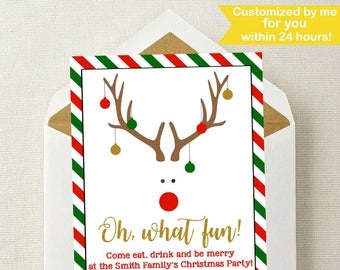 christmas invite etsy