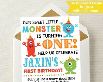 Little Monster Birthday Invitation / Monster Invitation / Monster Birthday Invitation / Monster Birthday Party / Monster Birthday / Any Age