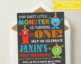 Little Monster Birthday Invitation / Monster Invitation / Monster Birthday Invitation / Monster Birthday Party / Monster Birthday
