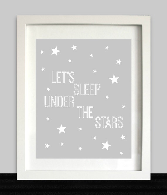 Items similar to Star Nursery Art // Let's Sleep Under the Stars