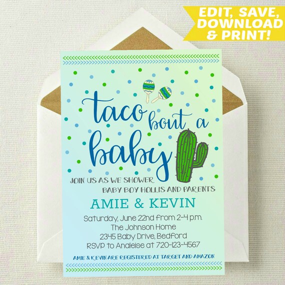 etsy taco bout a baby