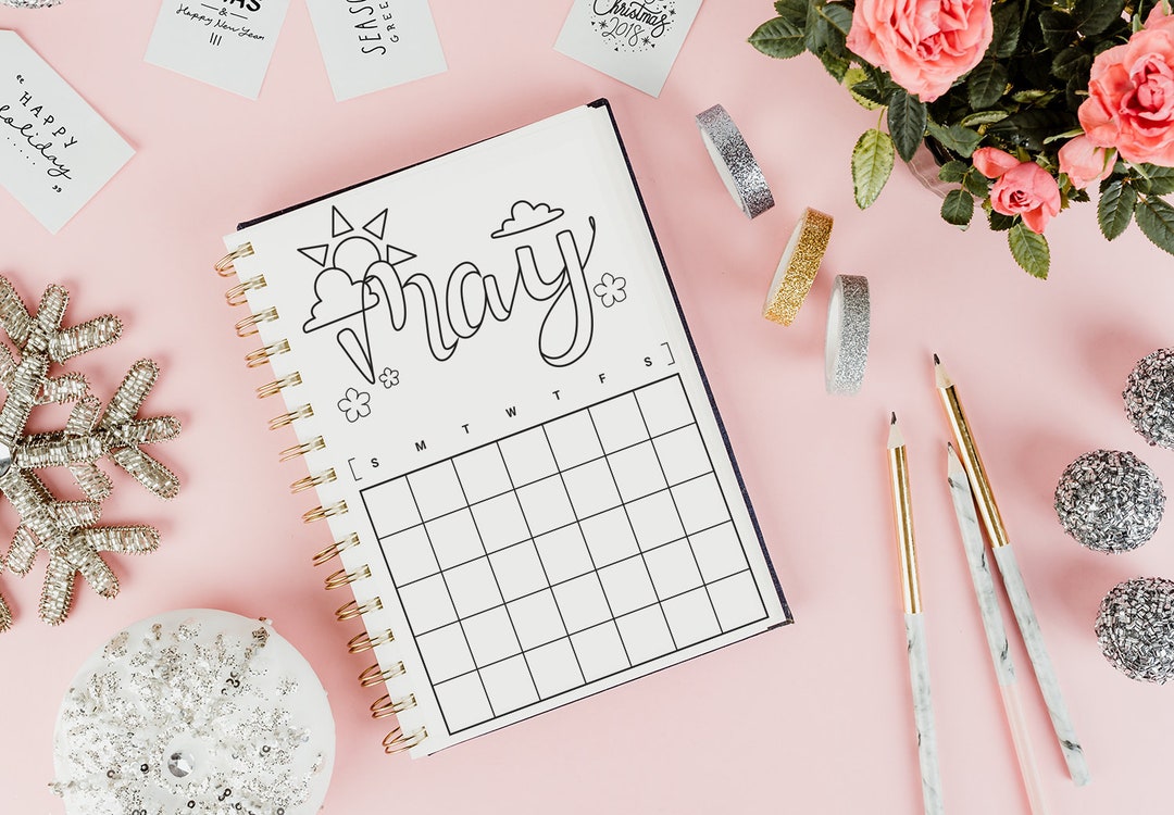 Bullet Journal May Month Layout Printable - Etsy