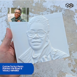 Custom Tactile Photo Portrait for Blind & Visually Impaired | 3D Relief Keepsake Gift | Touch-Friendly Memory Art | 3D Printed