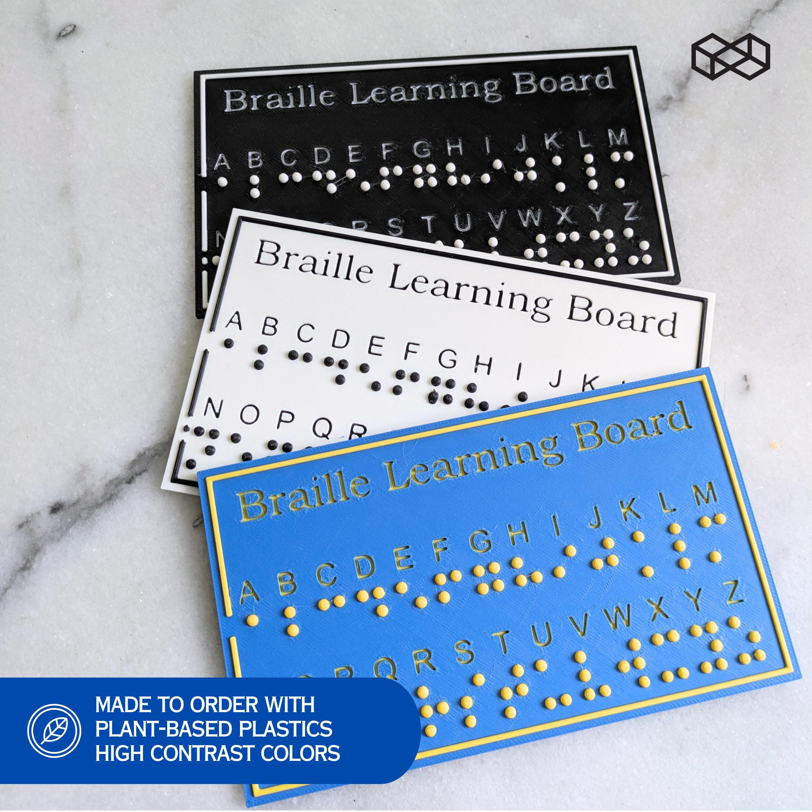 High contrast Braille learning board - educational tool for braille literacy