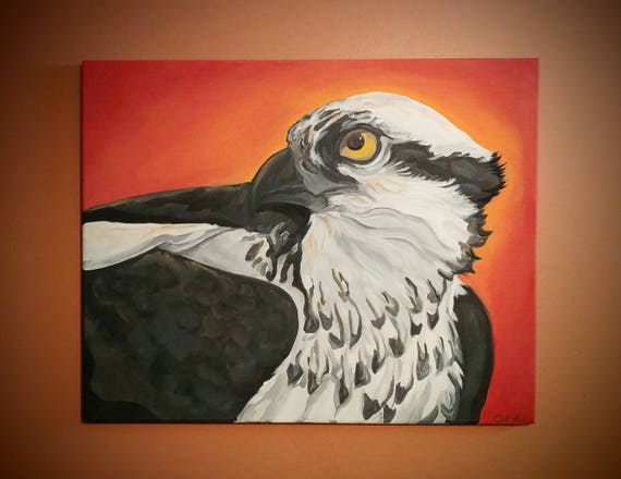 Original Acrylic painting  16x20 Sunset bird