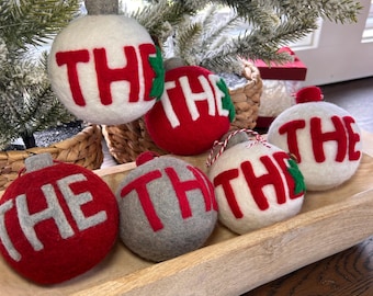The Ohio State University "THE" ornaments