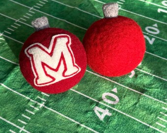 Miami University red ornament with "M" logo