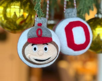 The Ohio State University - Brutus face and scarlet block "O" on white