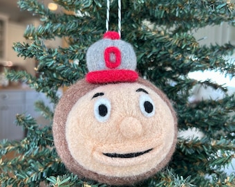 The Ohio State University Brutus Buckeye needle-felted ornament
