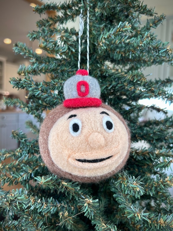 The Ohio State University Brutus Buckeye needle-felted ornament