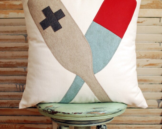 Crossed Oars Pillow Swiss Cross Boat Paddles Cotton Denim Etsy